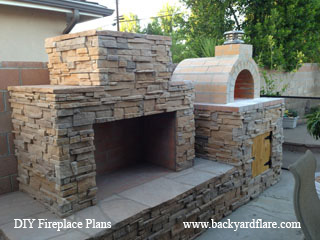 DIY Outdoor Fireplace with Pizza Oven